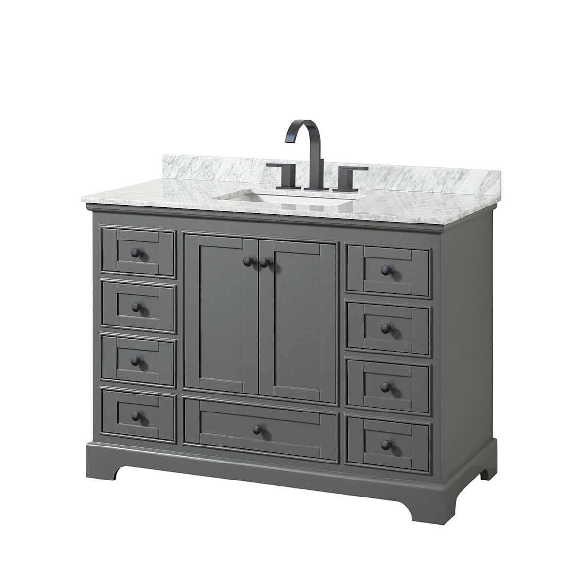 Deborah 48" Free Standing Single Vanity Set with Wood Cabinet and Marble Vanity Top - image 1