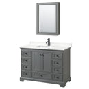 Deborah 48" Free Standing Single Basin Vanity Set with Cabinet, Quartz Vanity Top, and Medicine Cabinet - image 1