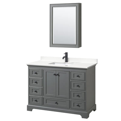Deborah 48" Free Standing Single Basin Vanity Set with Cabinet, Quartz Vanity Top, and Medicine Cabinet - image 1