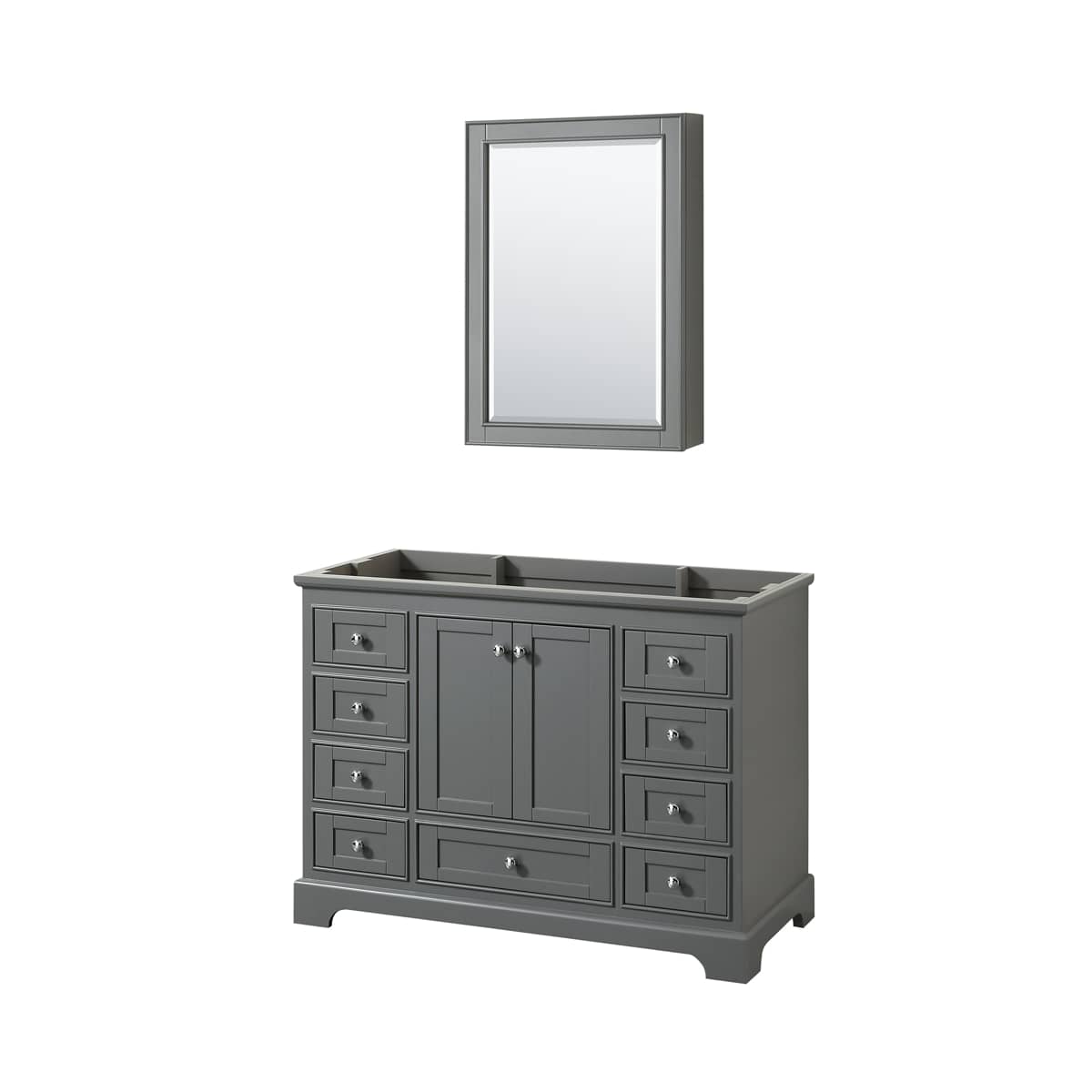 Deborah 47-1/4" Free Standing Single Wood Vanity Cabinet Only with Mirror - Less Vanity Top