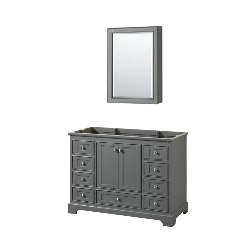 Deborah 47-1/4" Free Standing Single Wood Vanity Cabinet Only with Mirror - Less Vanity Top - image 1