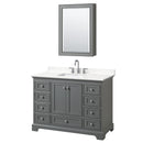 Deborah 48" Free Standing Single Basin Vanity Set with Cabinet, Quartz Vanity Top, and Medicine Cabinet - image 1