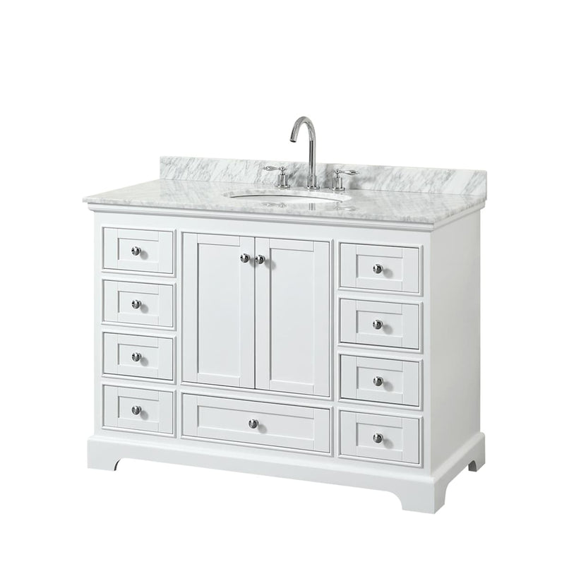 Deborah 48" Free Standing Single Vanity Set with Wood Cabinet and Marble Vanity Top - image 1