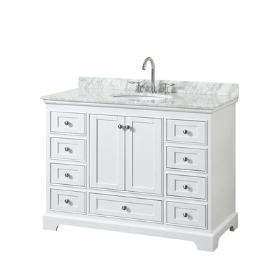 Deborah 48" Free Standing Single Vanity Set with Wood Cabinet and Marble Vanity Top - image 1