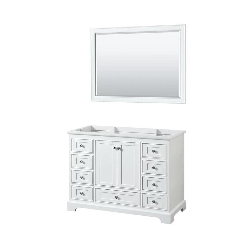 Deborah 47-1/4" Free Standing Single Wood Vanity Cabinet Only with Mirror - Less Vanity Top - image 1