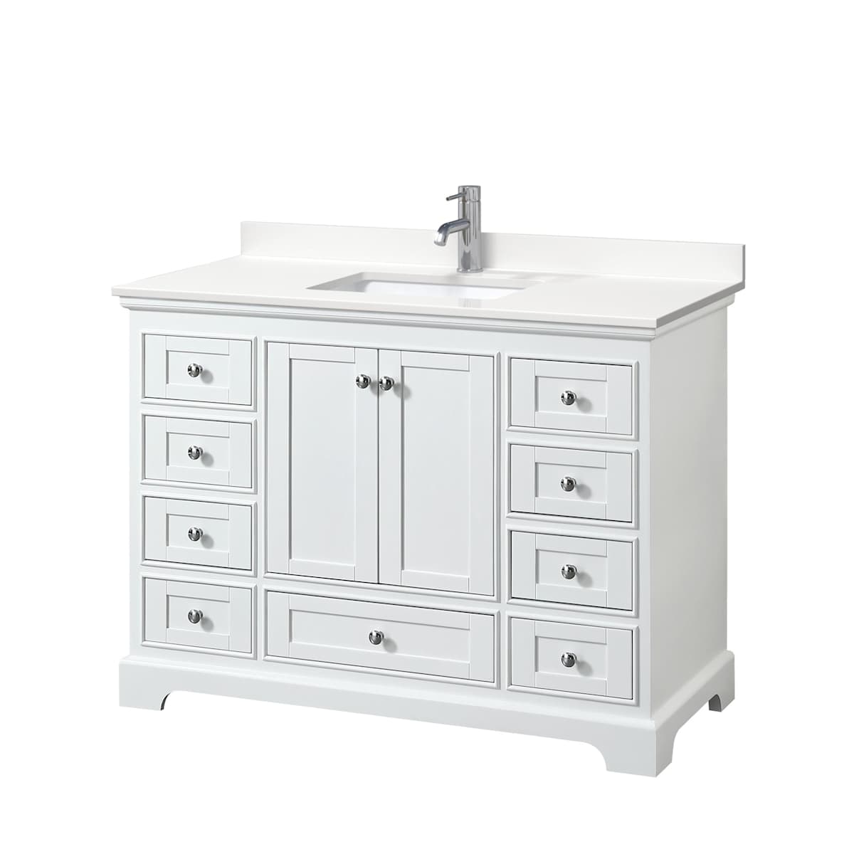 Deborah 48" Free Standing Single Basin Vanity Set with Cabinet and Quartz Vanity Top
