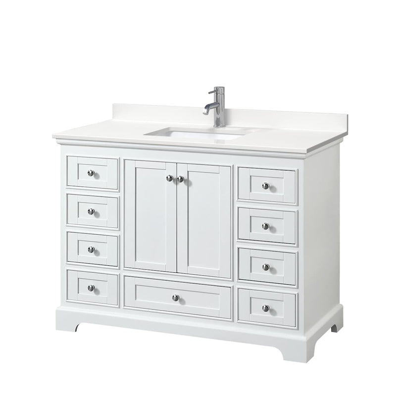Deborah 48" Free Standing Single Basin Vanity Set with Cabinet and Quartz Vanity Top - image 1