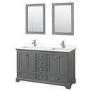 Deborah 60" Free Standing Double Basin Vanity Set with Cabinet, Quartz Vanity Top, and Framed Mirror - image 14