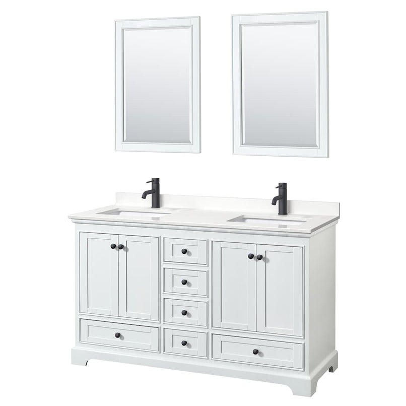 Deborah 60" Free Standing Double Basin Vanity Set with Cabinet, Quartz Vanity Top, and Framed Mirror - image 17