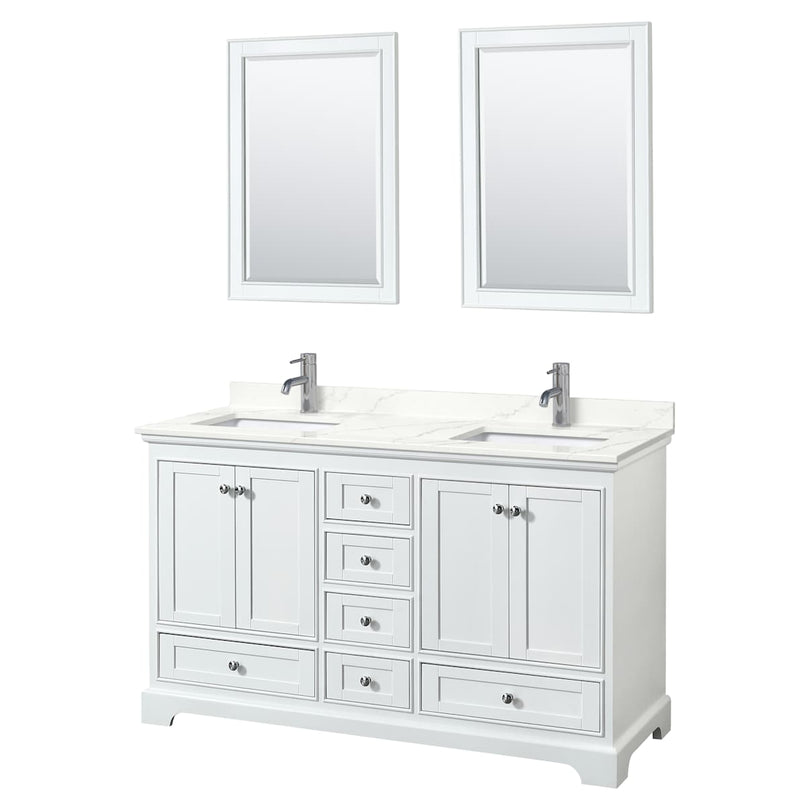 Deborah 60" Free Standing Double Basin Vanity Set with Cabinet, Quartz Vanity Top, and Framed Mirror - image 20