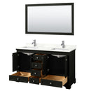 Deborah 60" Free Standing Double Basin Vanity Set with Cabinet, Quartz Vanity Top, and Framed Mirror - image 3