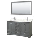 Deborah 60" Free Standing Double Basin Vanity Set with Cabinet, Quartz Vanity Top, and Framed Mirror - image 13