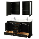 Deborah 60" Free Standing Double Basin Vanity Set with Cabinet, Quartz Vanity Top, and Medicine Cabinet - image 3