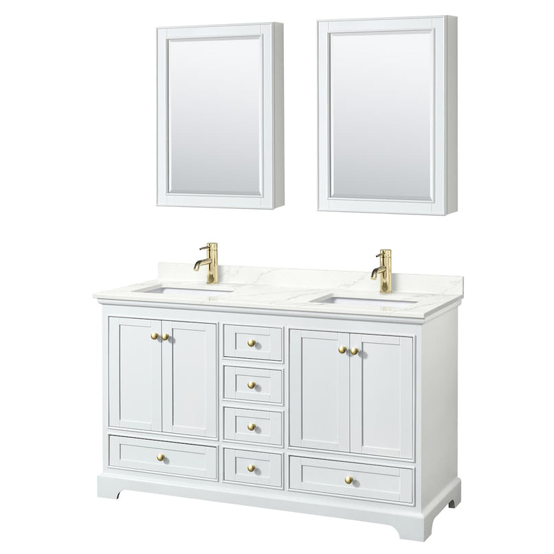 Deborah 60" Free Standing Double Basin Vanity Set with Cabinet, Quartz Vanity Top, and Medicine Cabinet - image 18