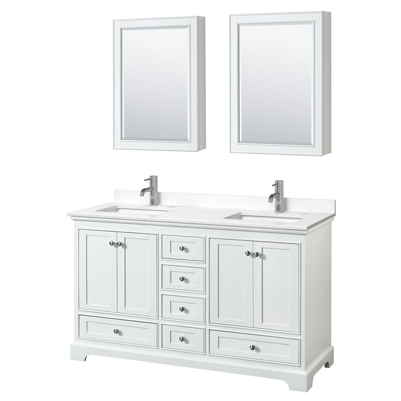 Deborah 60" Free Standing Double Basin Vanity Set with Cabinet, Quartz Vanity Top, and Medicine Cabinet - image 21