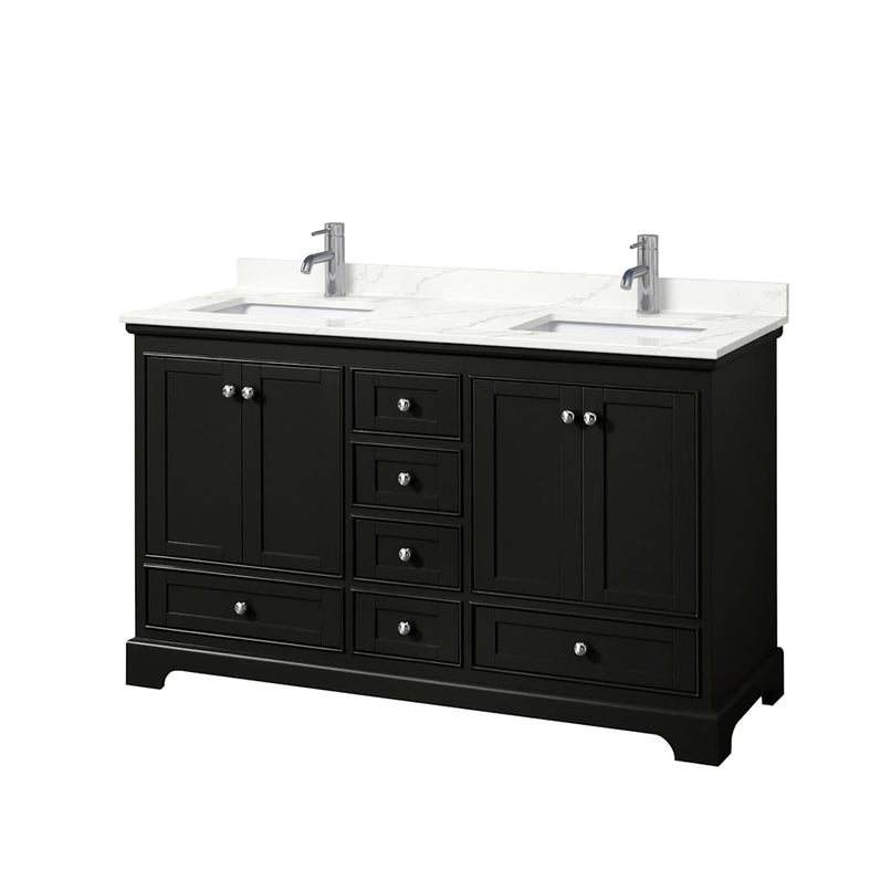 Deborah 60" Free Standing Double Basin Vanity Set with Cabinet and Quartz Vanity Top - image 2