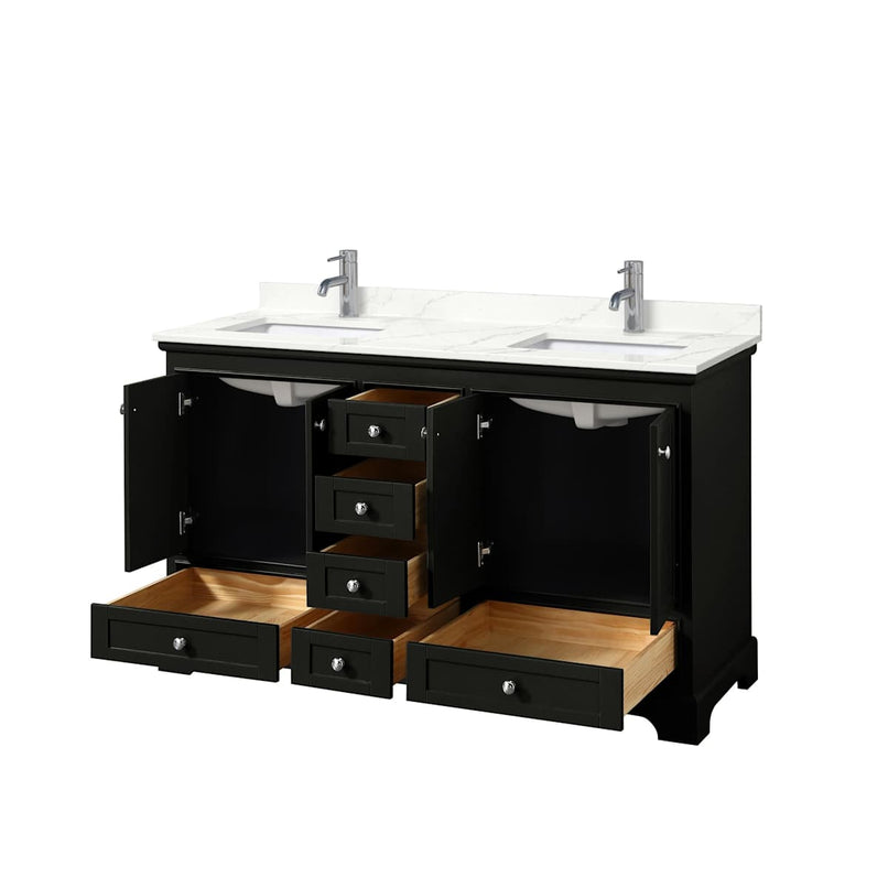 Deborah 60" Free Standing Double Basin Vanity Set with Cabinet and Quartz Vanity Top - image 3