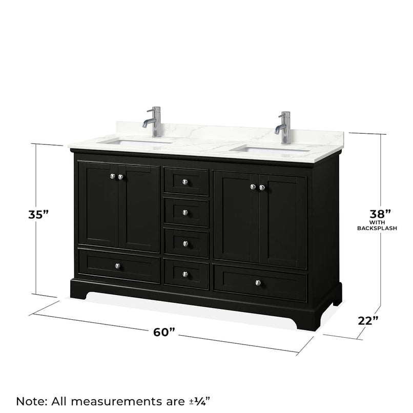Deborah 60" Free Standing Double Basin Vanity Set with Cabinet and Quartz Vanity Top - image 6