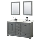 Deborah 60" Free Standing Double Basin Vanity Set with Cabinet, Quartz Vanity Top, and Framed Mirror - image 10