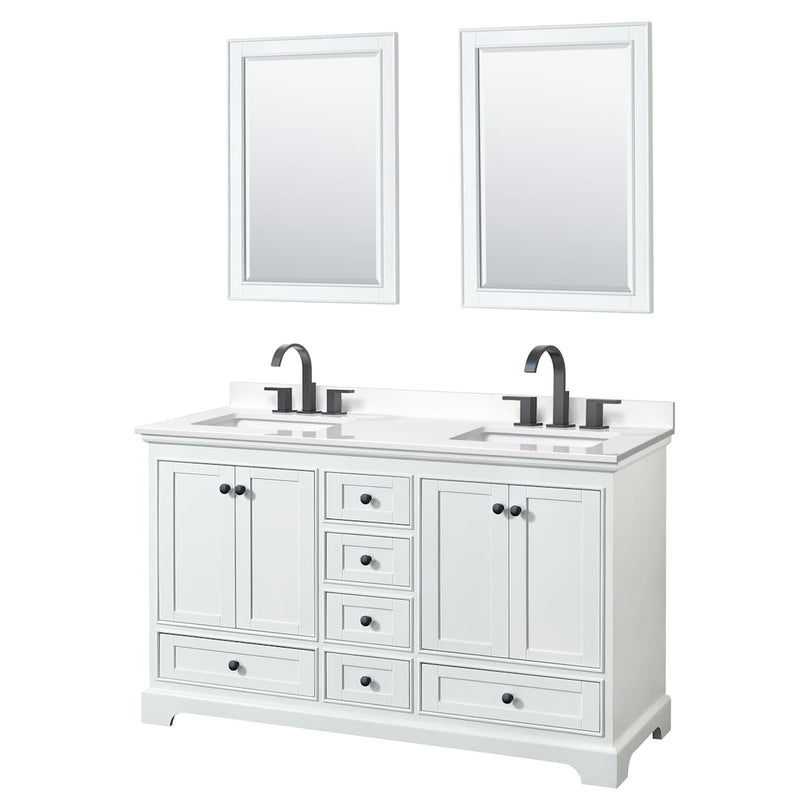 Deborah 60" Free Standing Double Basin Vanity Set with Cabinet, Quartz Vanity Top, and Framed Mirror - image 17