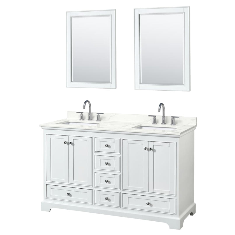Deborah 60" Free Standing Double Basin Vanity Set with Cabinet, Quartz Vanity Top, and Framed Mirror - image 20