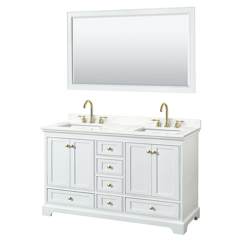 Deborah 60" Free Standing Double Basin Vanity Set with Cabinet, Quartz Vanity Top, and Framed Mirror - image 18