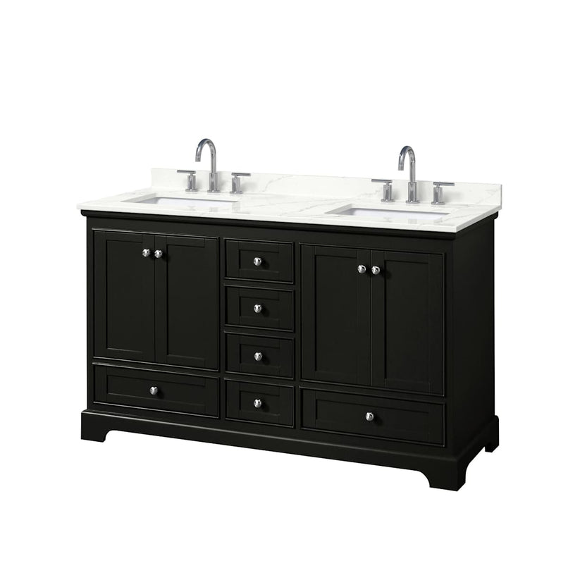 Deborah 60" Free Standing Double Basin Vanity Set with Cabinet and Quartz Vanity Top - image 2