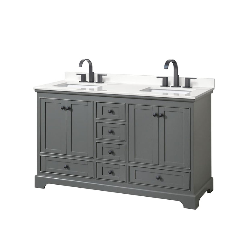 Deborah 60" Free Standing Double Basin Vanity Set with Cabinet and Quartz Vanity Top - image 10