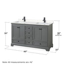 Deborah 60" Free Standing Double Basin Vanity Set with Cultured Marble Vanity Top and Framed Mirror - image 6