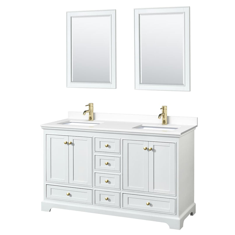 Deborah 60" Free Standing Double Basin Vanity Set with Cultured Marble Vanity Top and Framed Mirror - image 12