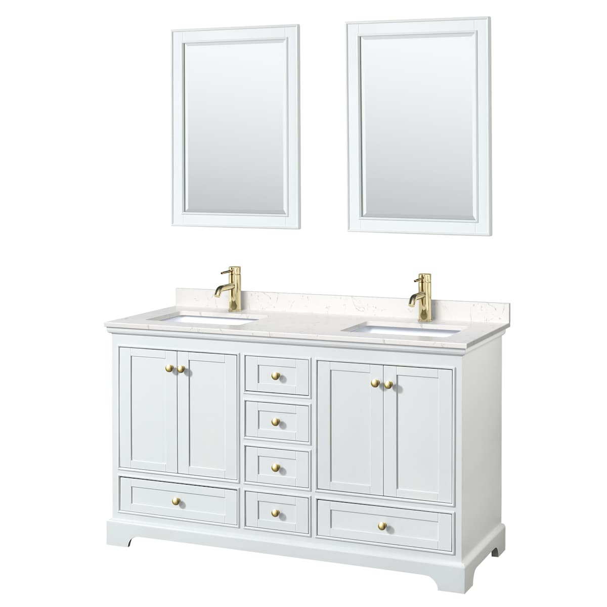 Deborah 60" Free Standing Double Basin Vanity Set with Cultured Marble Vanity Top and Framed Mirror - image 13