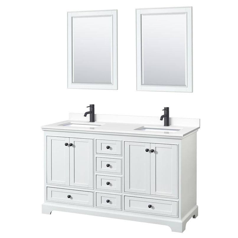 Deborah 60" Free Standing Double Basin Vanity Set with Cultured Marble Vanity Top and Framed Mirror - image 15
