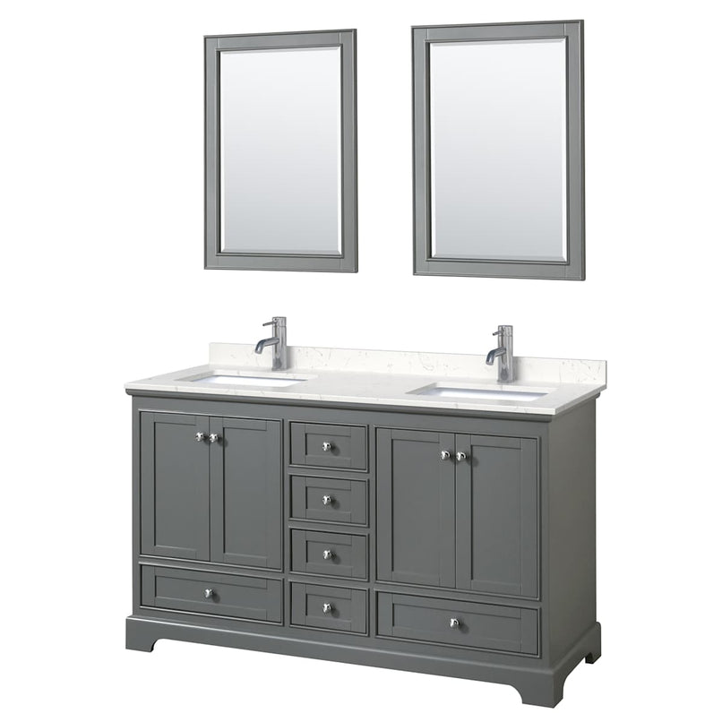 Deborah 60" Free Standing Double Basin Vanity Set with Cultured Marble Vanity Top and Framed Mirror - image 18