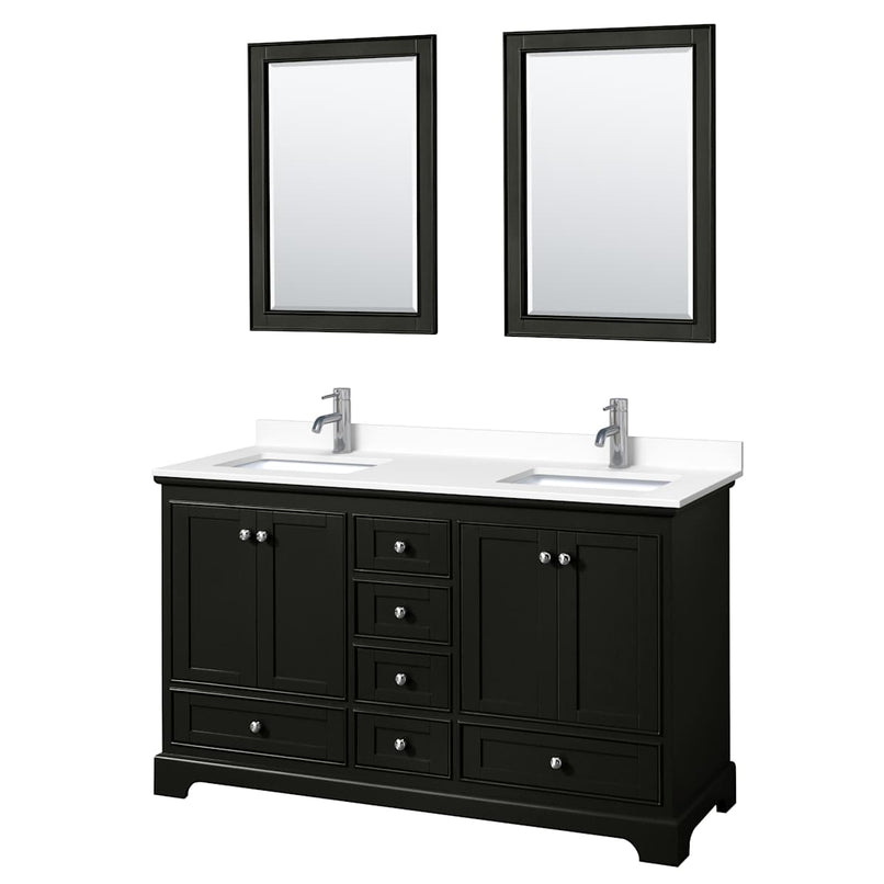 Deborah 60" Free Standing Double Basin Vanity Set with Cultured Marble Vanity Top and Framed Mirror - image 20
