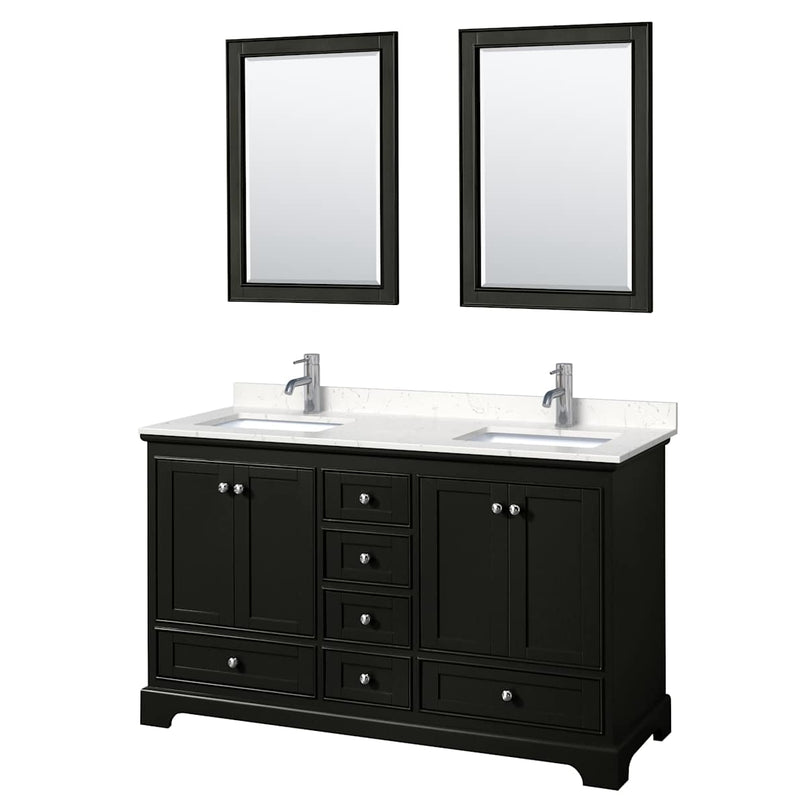 Deborah 60" Free Standing Double Basin Vanity Set with Cultured Marble Vanity Top and Framed Mirror - image 21