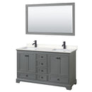 Deborah 60" Free Standing Double Basin Vanity Set with Cultured Marble Vanity Top and Framed Mirror - image 2