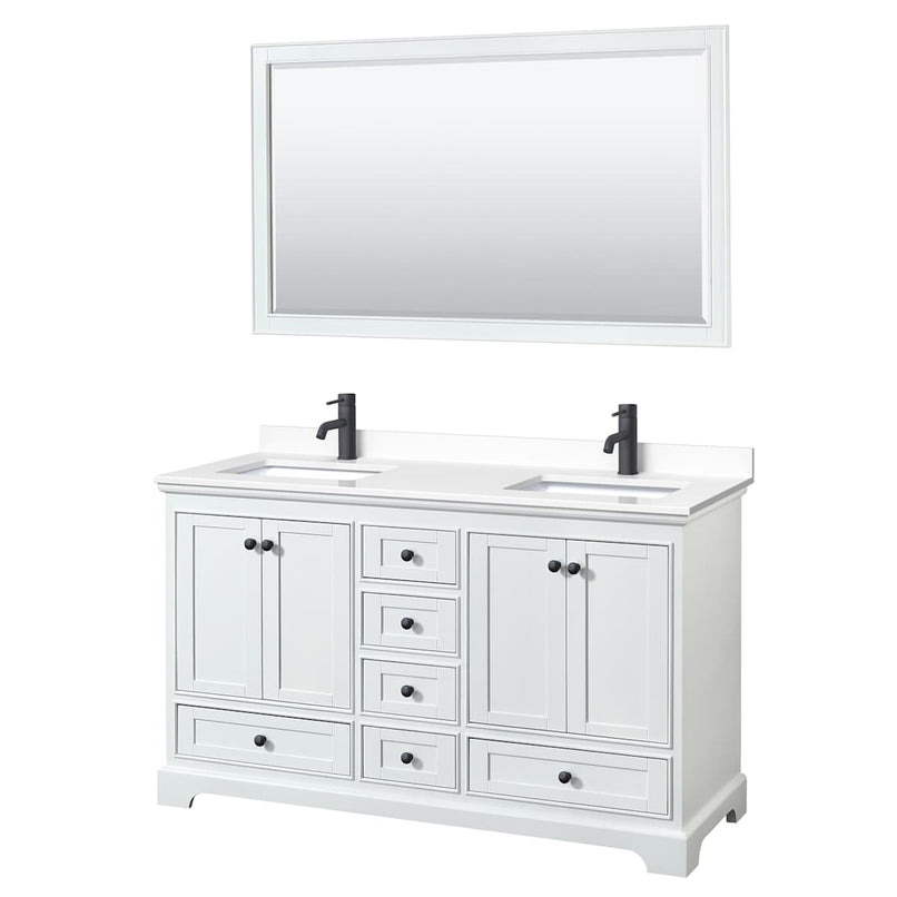 Deborah 60" Free Standing Double Basin Vanity Set with Cultured Marble Vanity Top and Framed Mirror - image 15