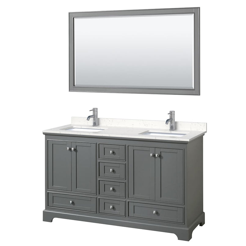Deborah 60" Free Standing Double Basin Vanity Set with Cultured Marble Vanity Top and Framed Mirror - image 18