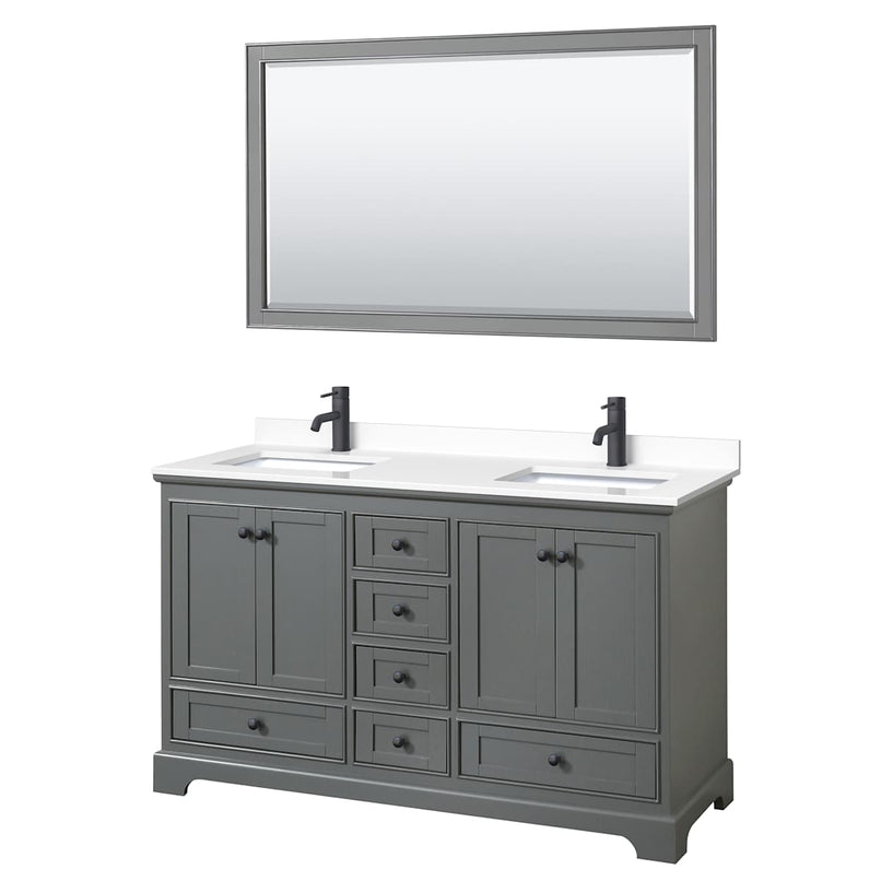 Deborah 60" Free Standing Double Basin Vanity Set with Cultured Marble Vanity Top and Framed Mirror - image 19