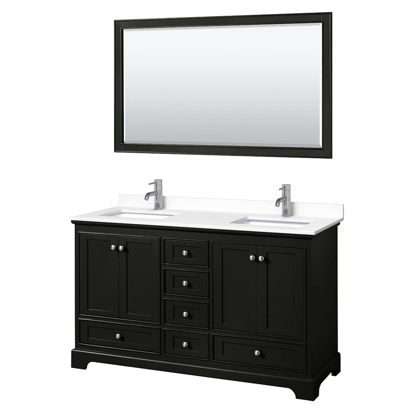 Deborah 60" Free Standing Double Basin Vanity Set with Cultured Marble Vanity Top and Framed Mirror - image 20