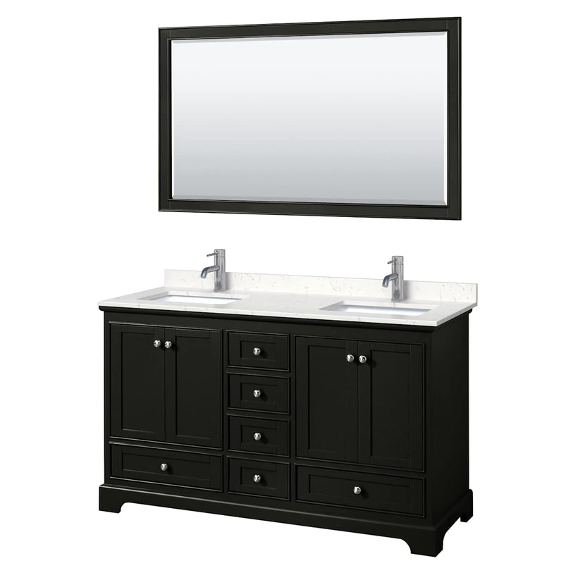 Deborah 60" Free Standing Double Basin Vanity Set with Cultured Marble Vanity Top and Framed Mirror - image 21