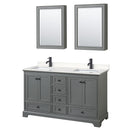 Deborah 60" Free Standing Double Basin Vanity Set with Cultured Marble Vanity Top and Framed Mirror - image 2