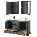 Deborah 60" Free Standing Double Basin Vanity Set with Cultured Marble Vanity Top and Framed Mirror - image 3