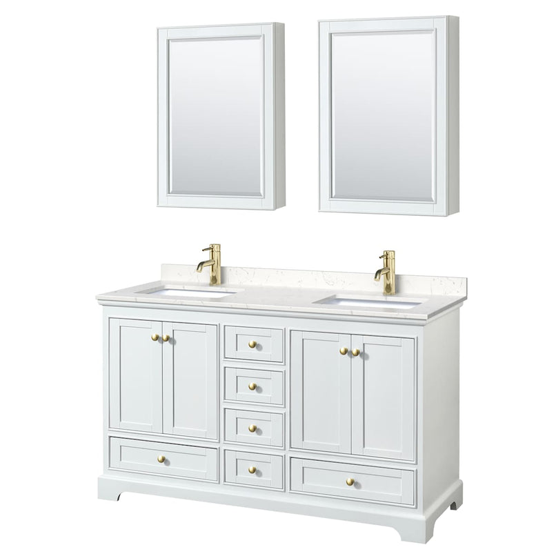 Deborah 60" Free Standing Double Basin Vanity Set with Cultured Marble Vanity Top and Framed Mirror - image 12