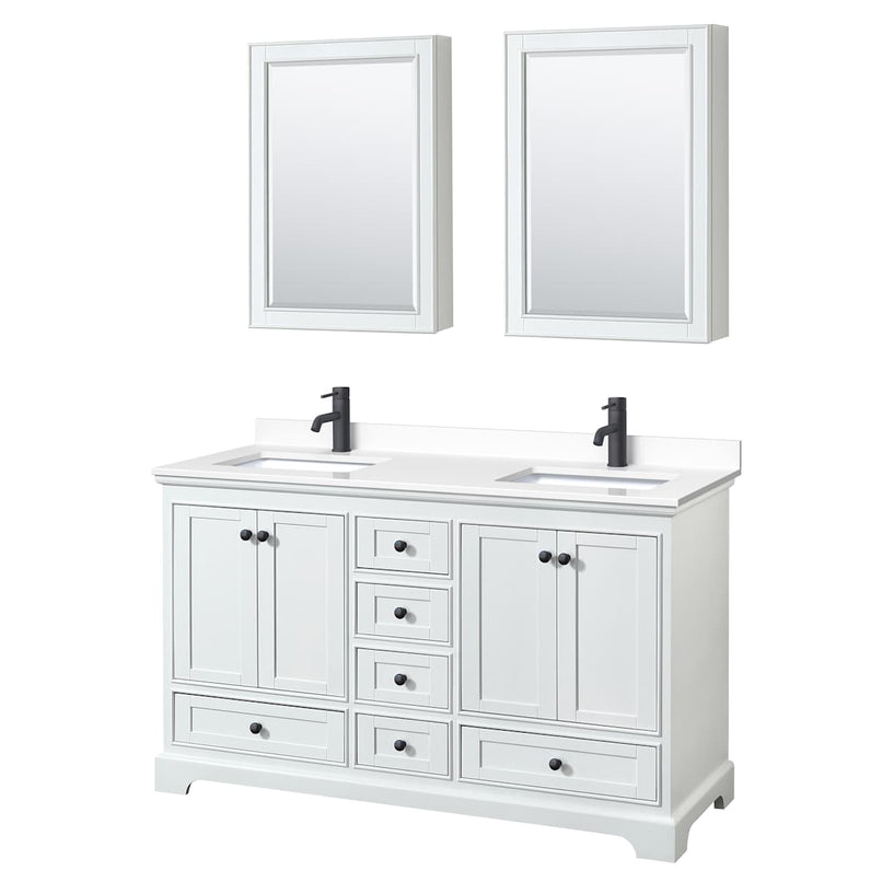 Deborah 60" Free Standing Double Basin Vanity Set with Cultured Marble Vanity Top and Framed Mirror - image 13