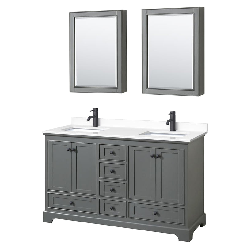 Deborah 60" Free Standing Double Basin Vanity Set with Cultured Marble Vanity Top and Framed Mirror - image 18