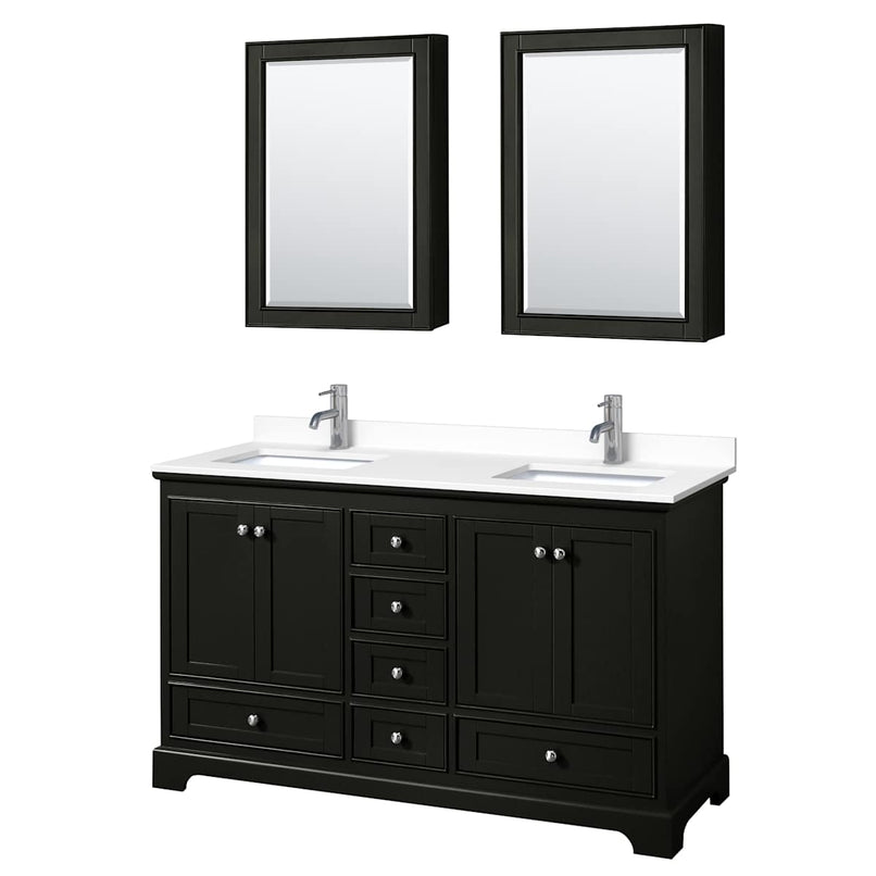 Deborah 60" Free Standing Double Basin Vanity Set with Cultured Marble Vanity Top and Framed Mirror - image 19
