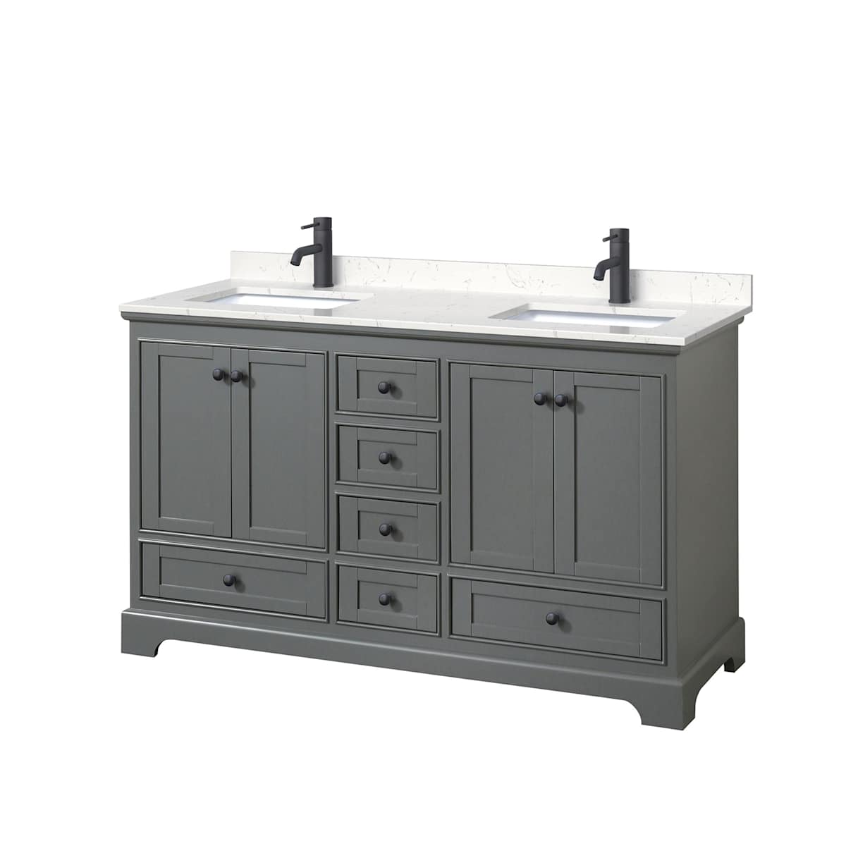 Deborah 60" Free Standing Double Basin Vanity Set with Cultured Marble Vanity Top - image 2