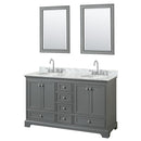Deborah 60" Free Standing Double Vanity Set with Wood Cabinet, Marble Vanity Top, and Framed Mirror - image 9