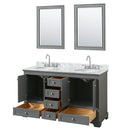 Deborah 60" Free Standing Double Vanity Set with Wood Cabinet, Marble Vanity Top, and Framed Mirror - image 19